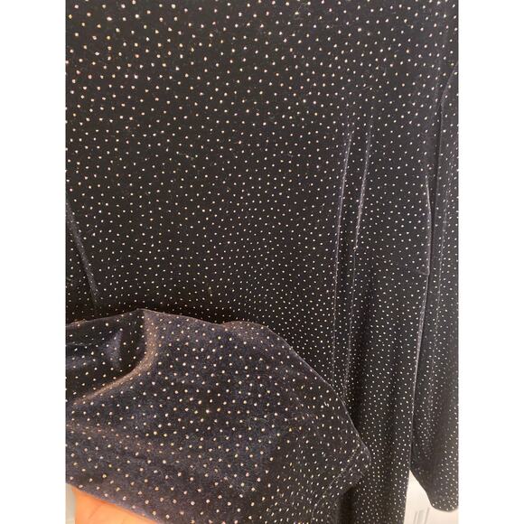 VINTAGE X RONNI NICOLE 90s Y2K Velvet Black XL Midi Sexy Dress Sparkle New Years - Picture 5 of 7